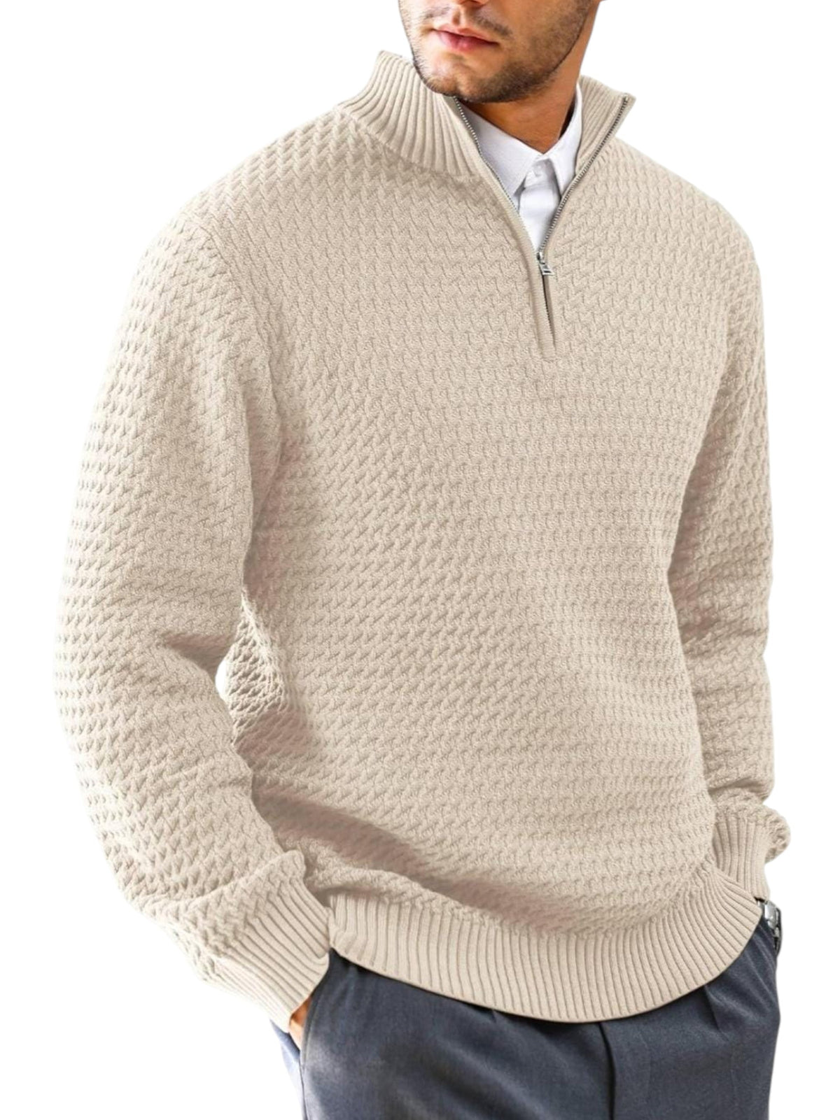 Image for Men's Knitted Sweaters,Light Beige