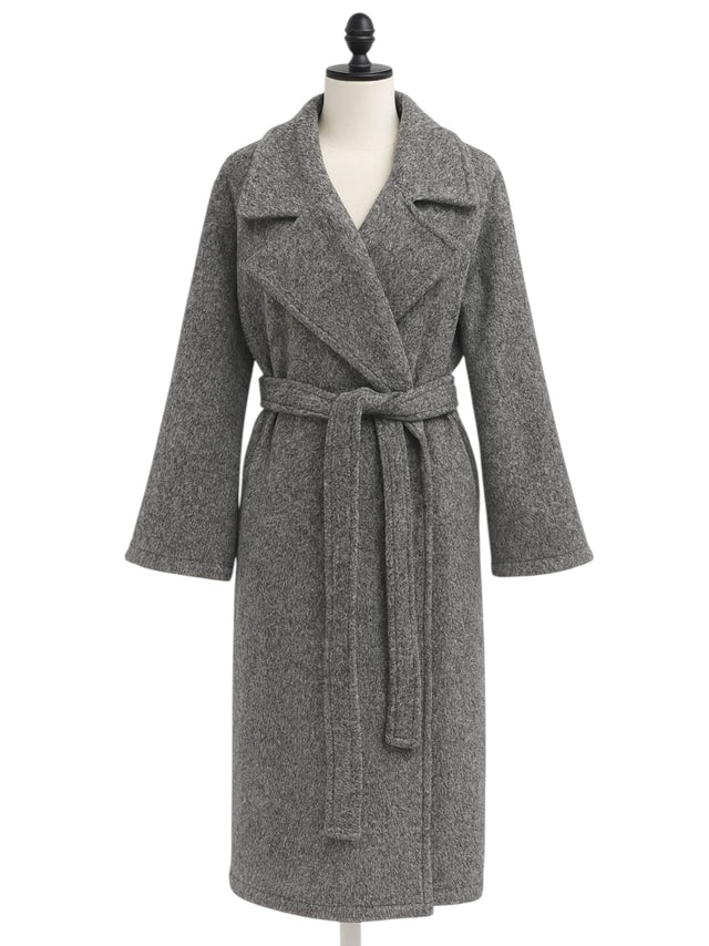 Image for Women's Heather Faux Fur Robe&Belt,Grey