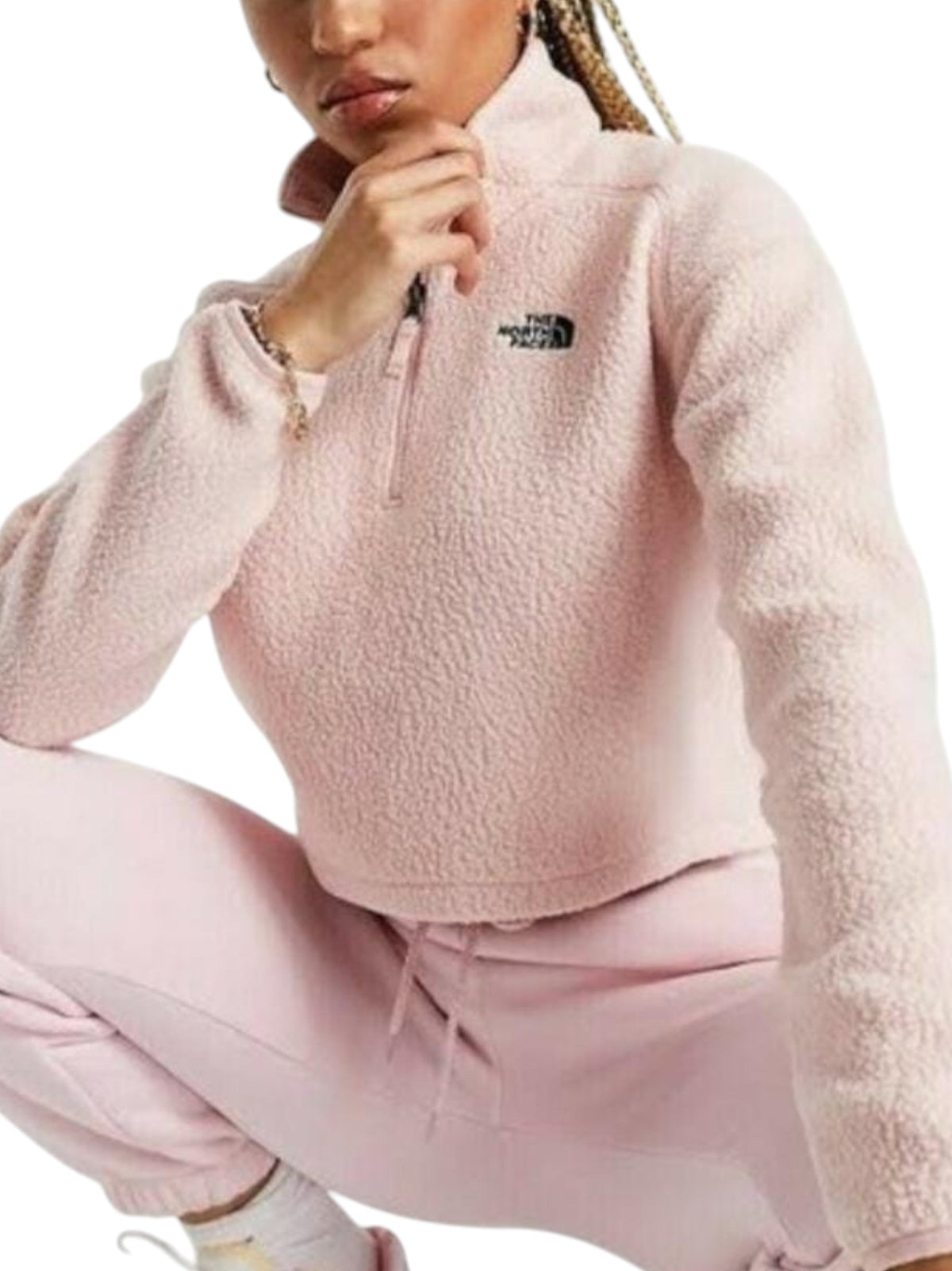 Image for Women's Plain Faux Fur Sweaters,Light Pink