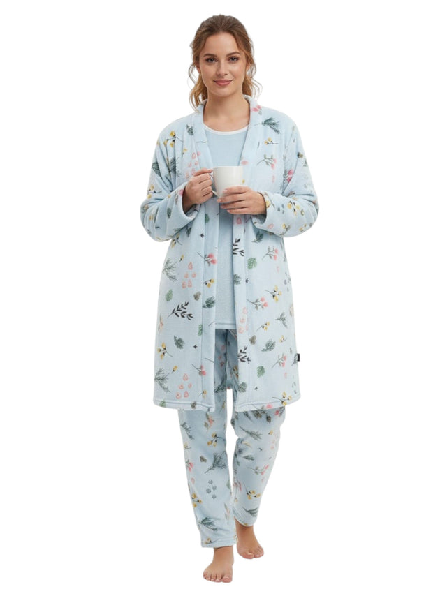 Image for Women's Faux Fur Sleepwear Set,Blue