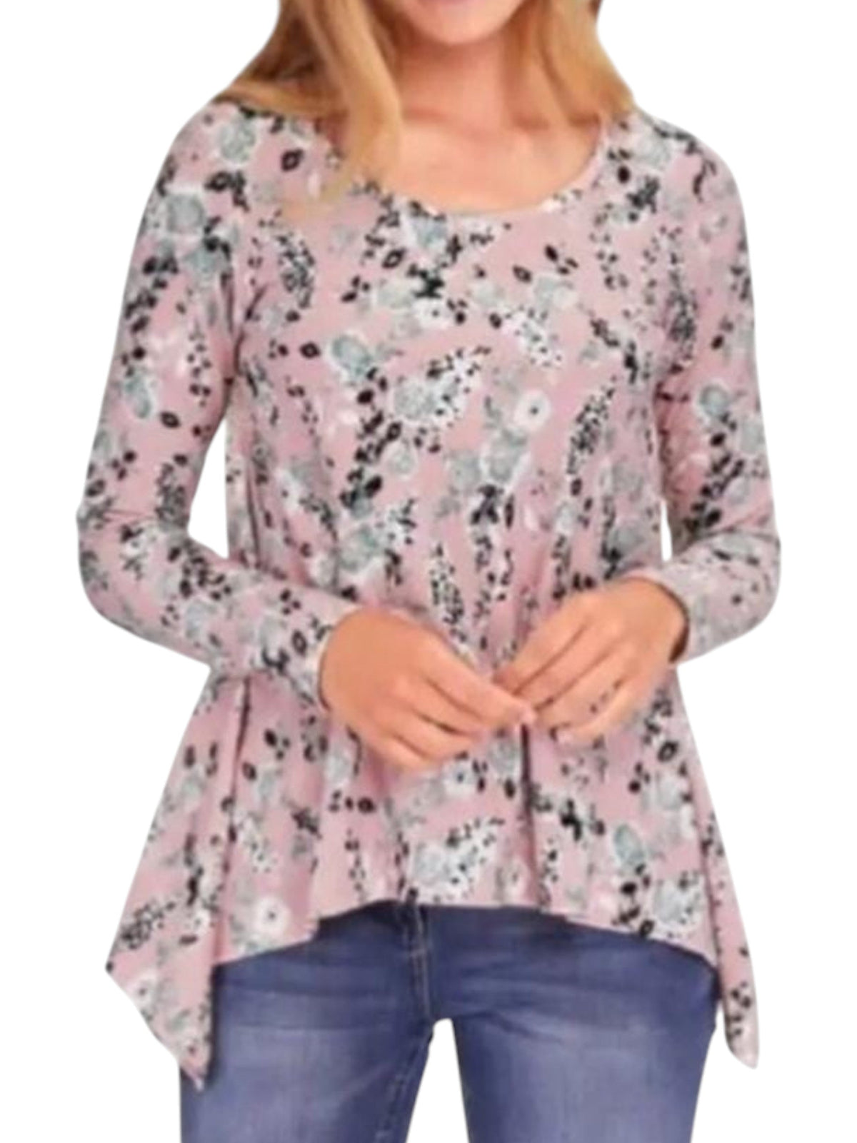 Image for Women's Floral Printed Top,Peach