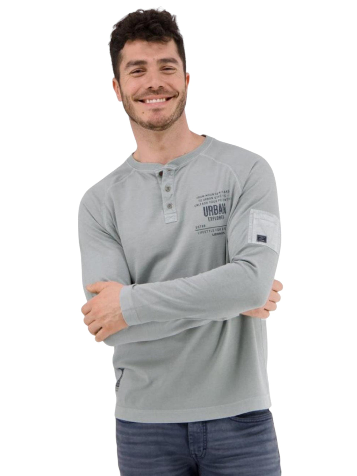 Image for Men's Printed Top,Grey