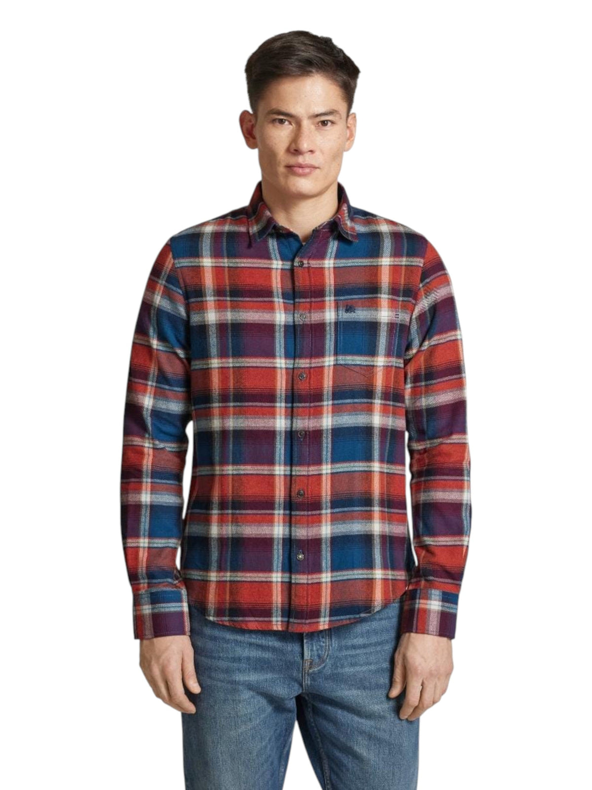 Image for Men's Plaid Dress Shirt,Red