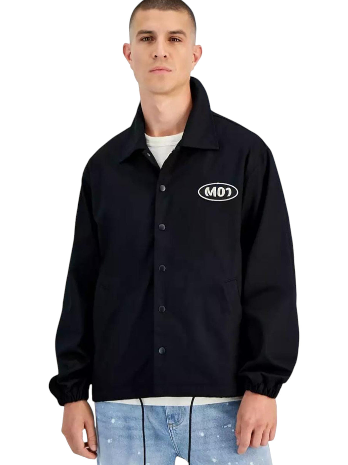 Image for Men's Plain Solid Jacket,Black