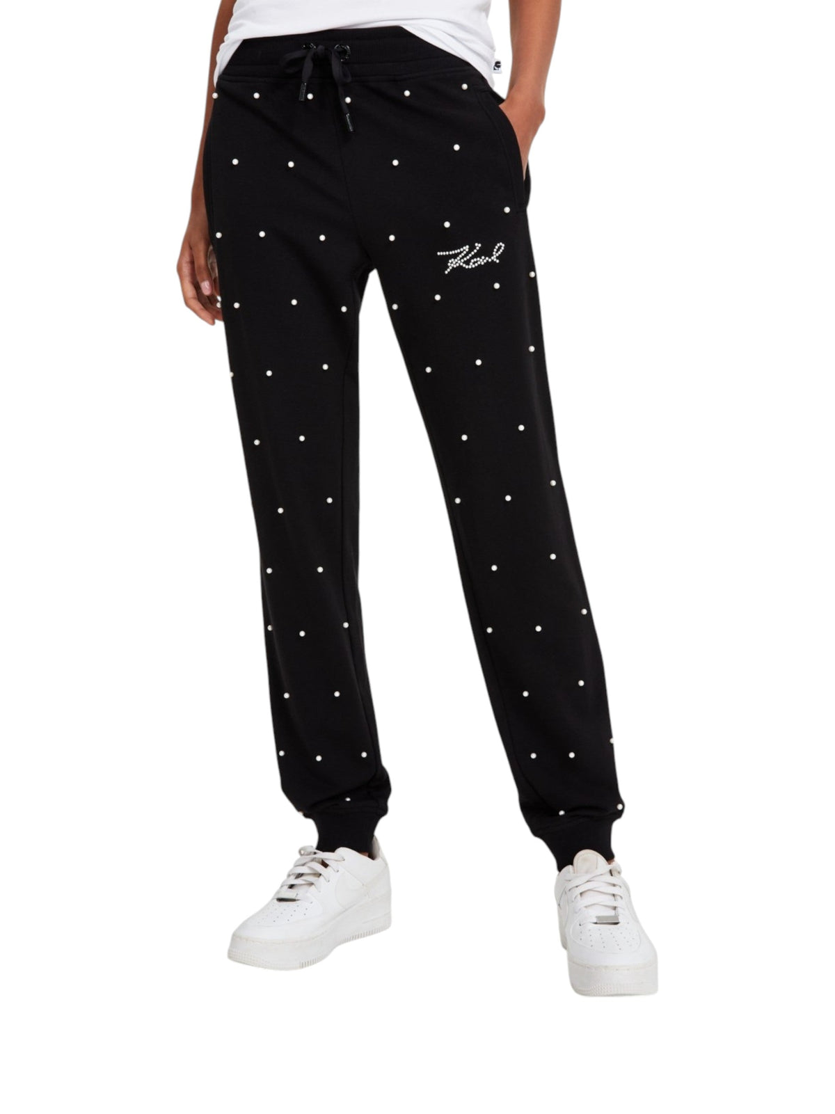 Image for Women's Faux-Pearl Embellished pants,Black