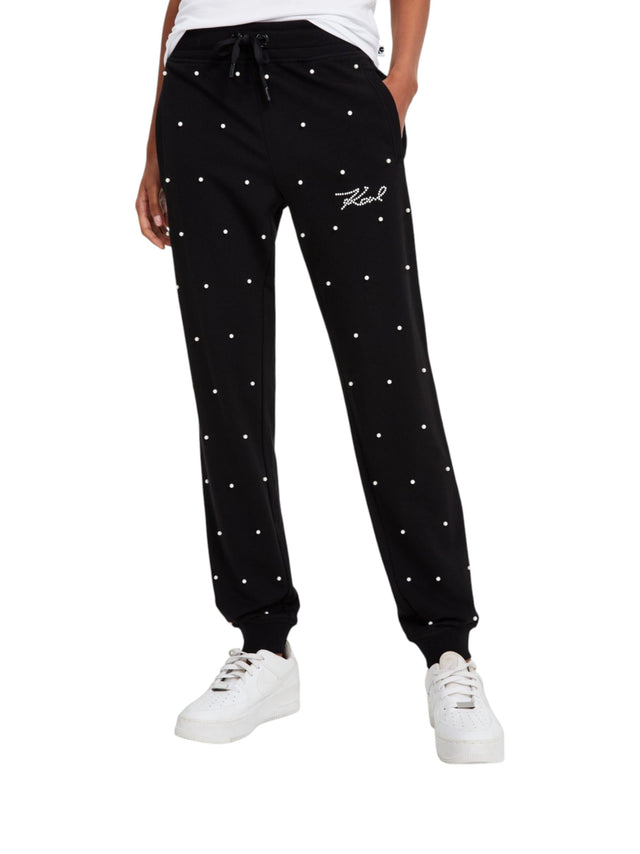 Image for Women's Faux-Pearl Embellished pants,Black