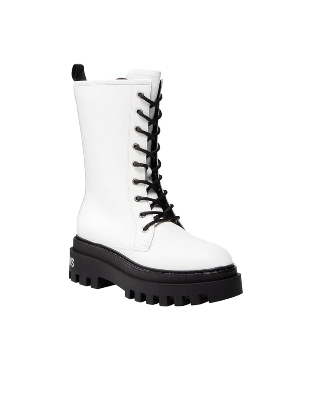 Image for Women's Colorblocked Ankle Boots,White/Black