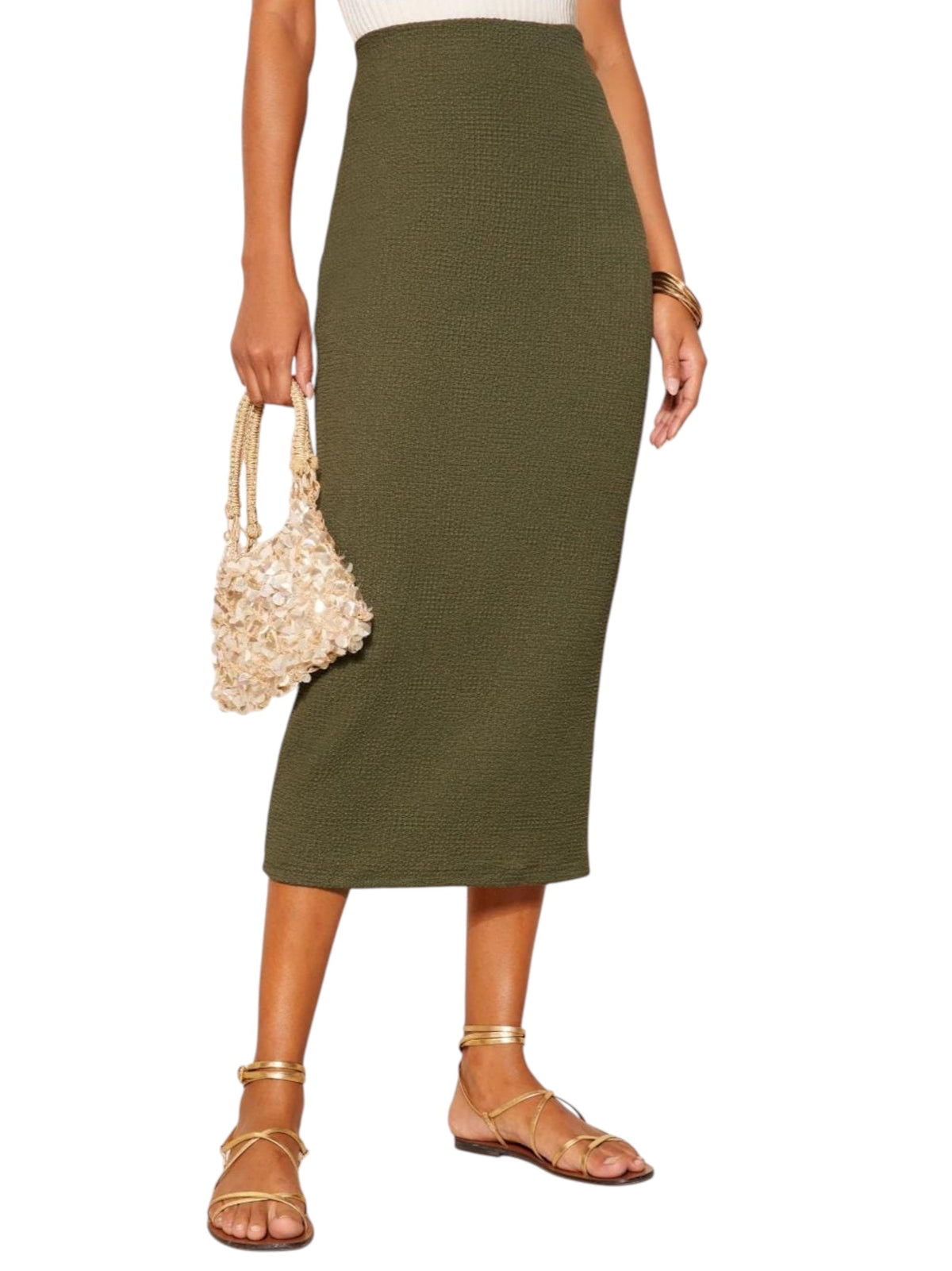 Image for Women's Knitted Skirt,Olive
