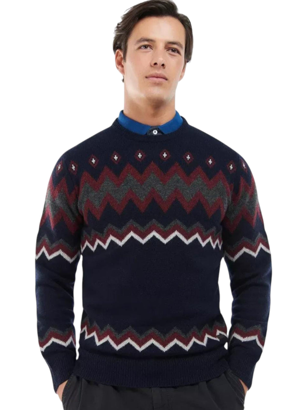 Image for Men's Graphic Knitted Sweaters,Navy
