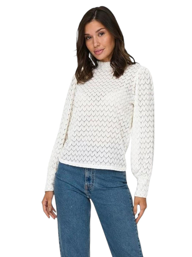 Image for Women's Lace Sheer Top,White
