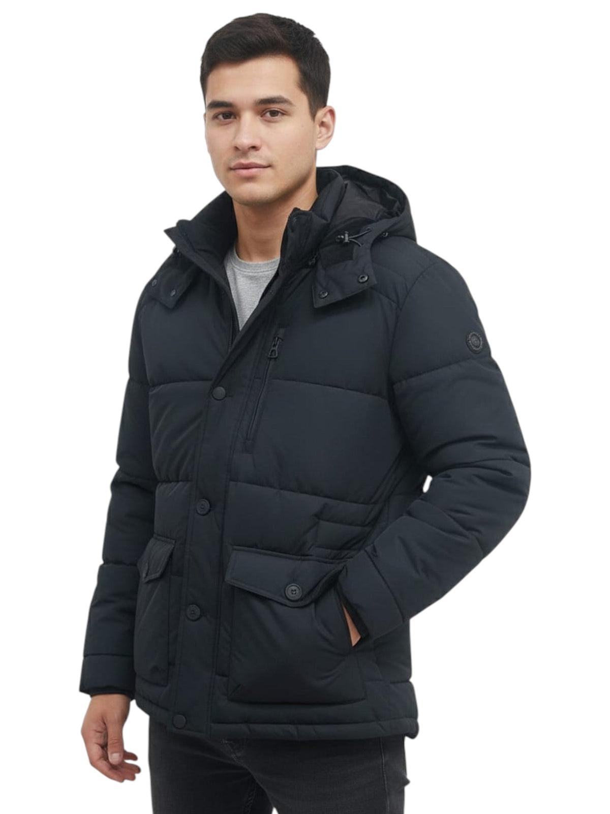 Image for Men's Quilted Jacket,Black