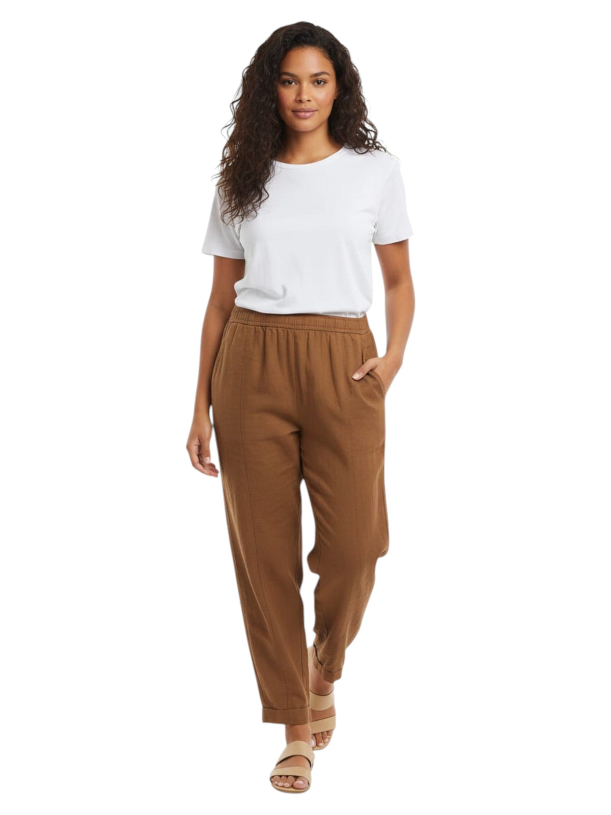 Image for Women's Plain Pant,Brown