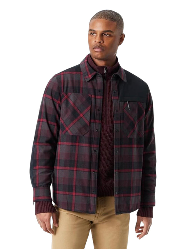 Image for Men's Plaid Dress Shirt,Black