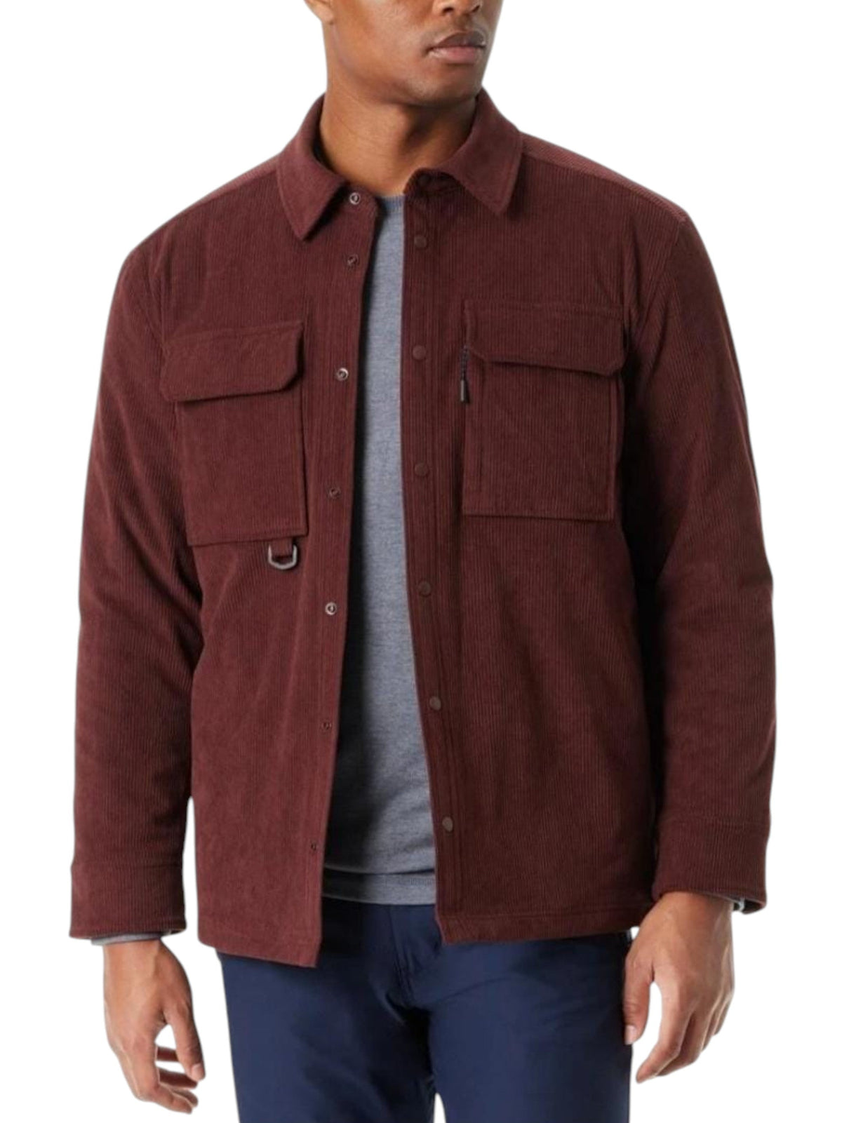 Image for Men's Ribbed Jacket,Burgundy