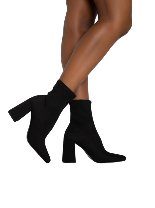 Image for Women's Plain Heeled Ankle Boots,Black
