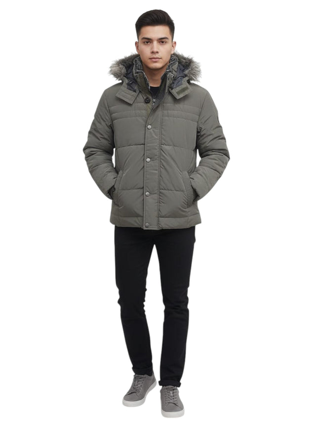 Image for Men's Quilted Jacket,Light Olive