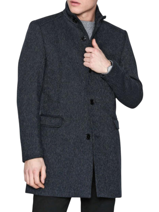 Image for Men's Plain Solid  Classic Coat,Navy