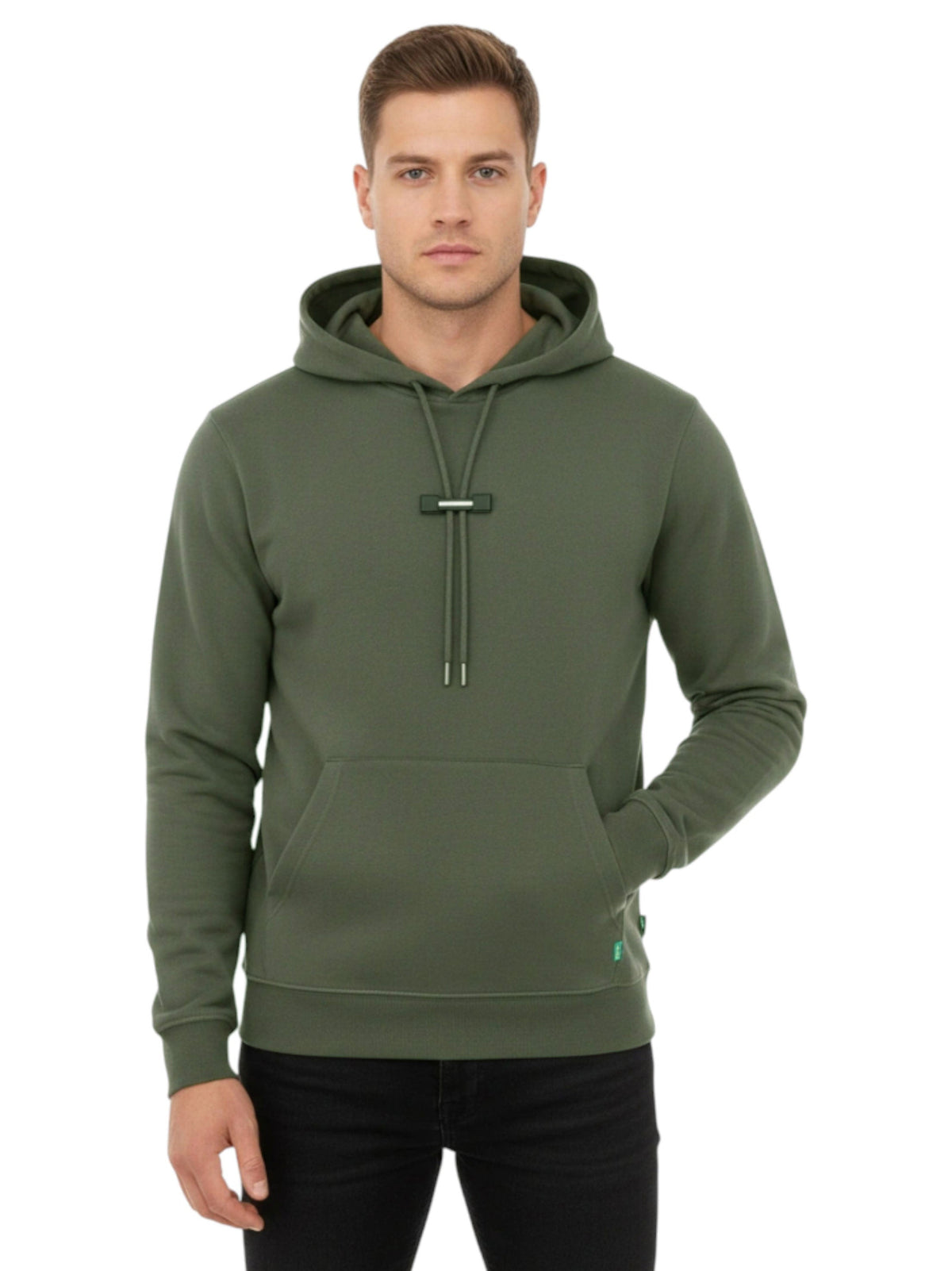 Image for Men's Plain Hoodie,Dusty Olive