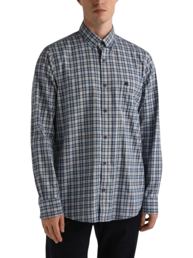 Image for Men's Plaid Dress Shirt,Blue