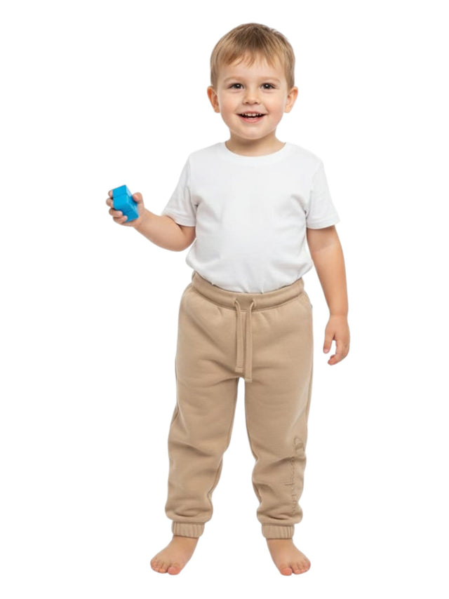 Image for Kids Boy's Brand Logo Printed Pant,Light Beige
