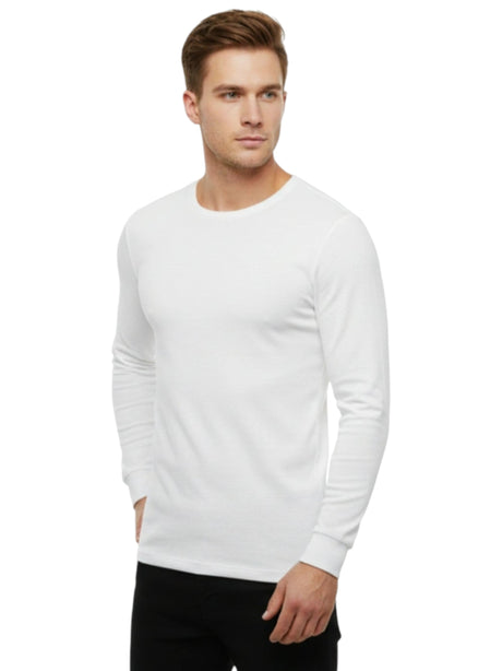 Image for Men's Warm Plain Top,White