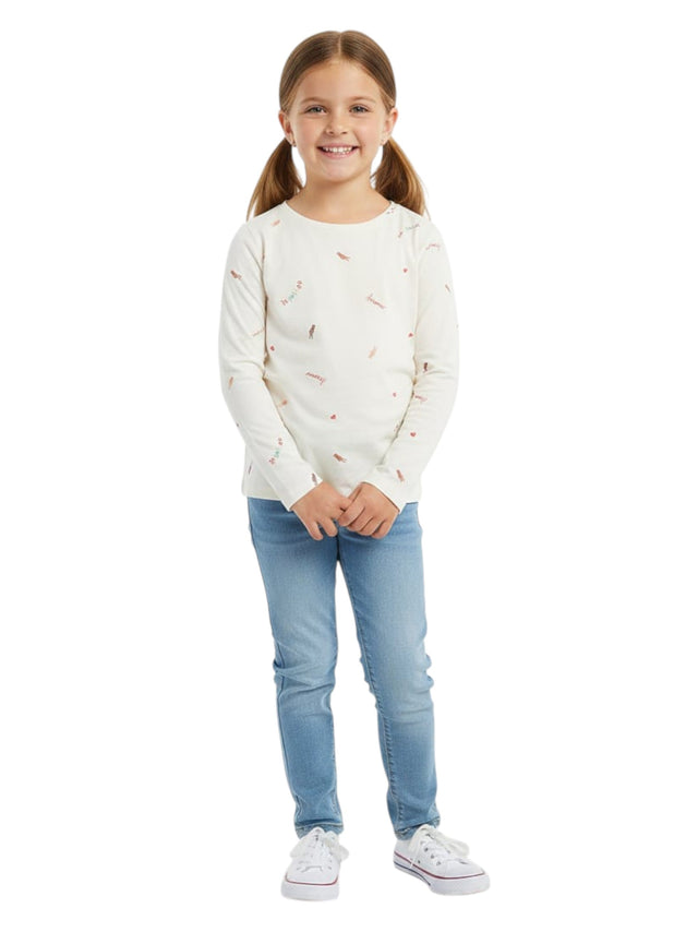 Image for Kids Girl's Printed Top,Off White