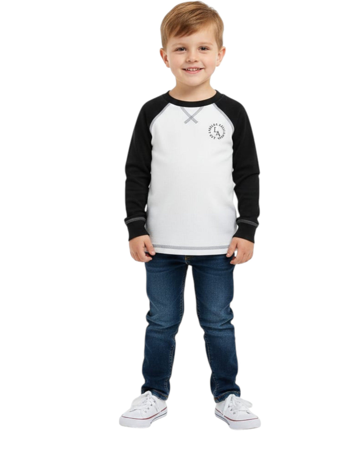 Image for Kids Boy's Colorblocked Top,White/Black