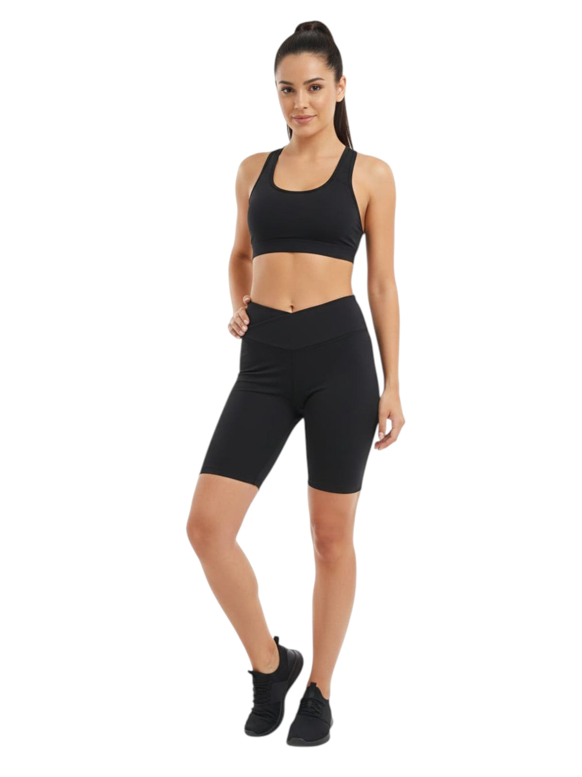 Image for Women's Plain Solid Sport Short,Black