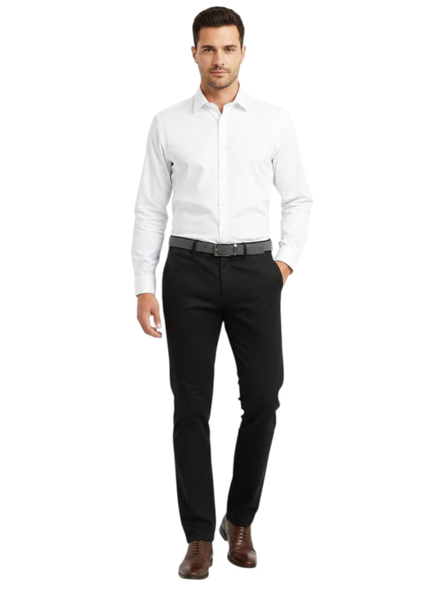 Image for Men's Plain Solid Dress Shirt,White