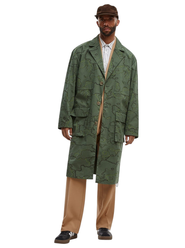 Image for Men's Printed Coat,Olive