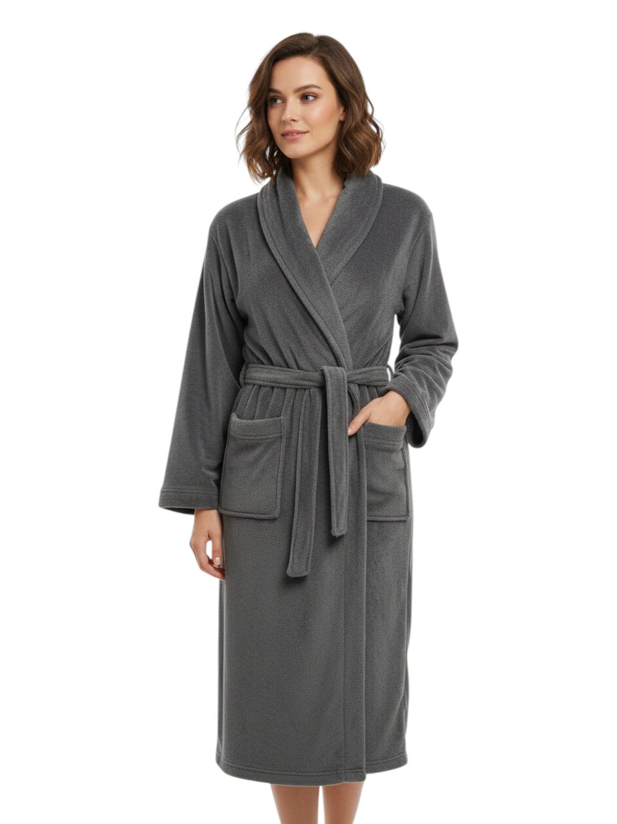 Image for Women's Plain Solid Robe,Grey