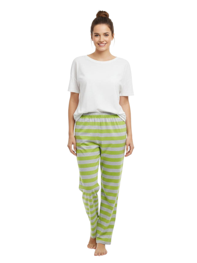 Image for Women's Striped Sleepwear Pant,Light Green/Grey