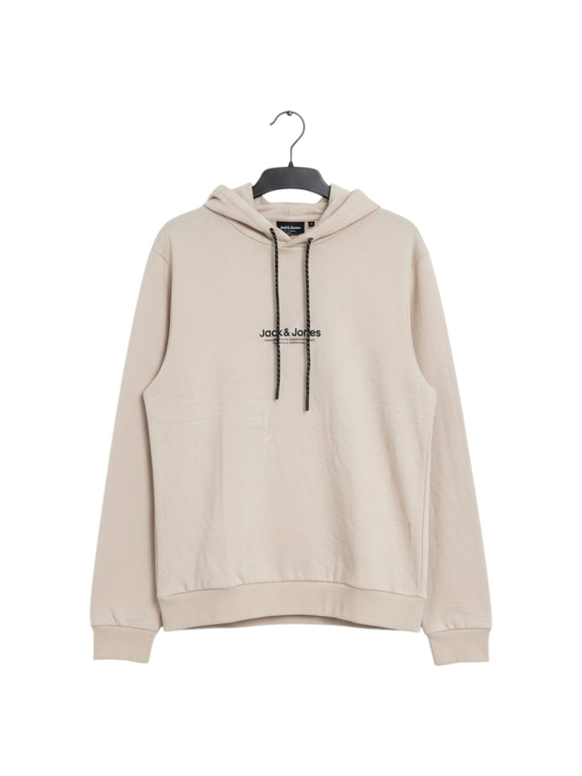 Image for Men's Brand Logo printed Hoodie,Light Beige