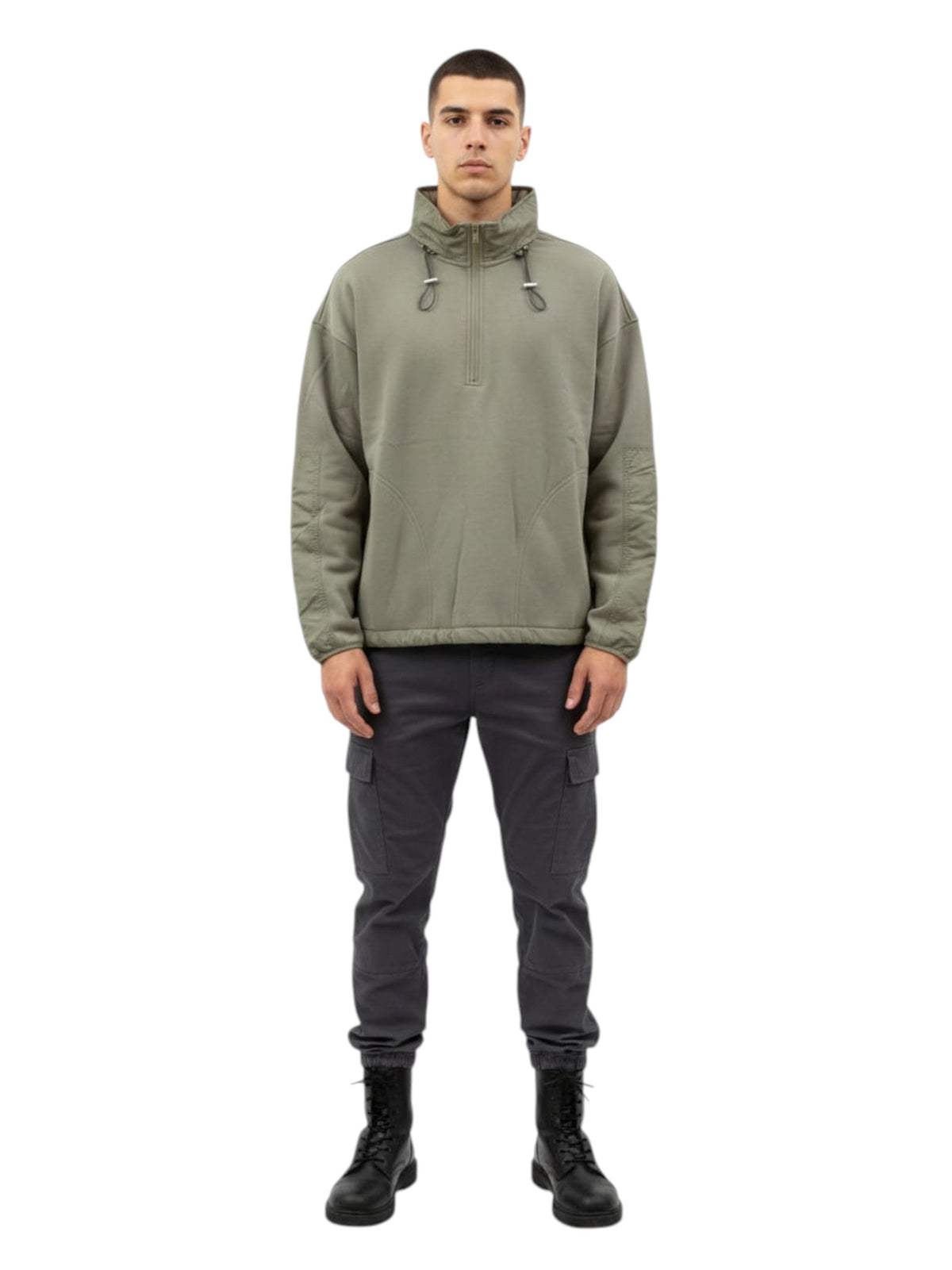 Image for Men's Plain Solid Sweaters,Olive