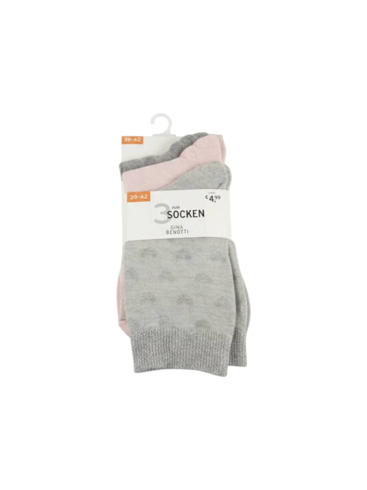 Image for Women�s Printed Knitted Socks Set 3 Pieces,Grey/Pink