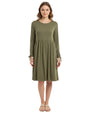 Image for Women's Plain Solid Dress,Olive