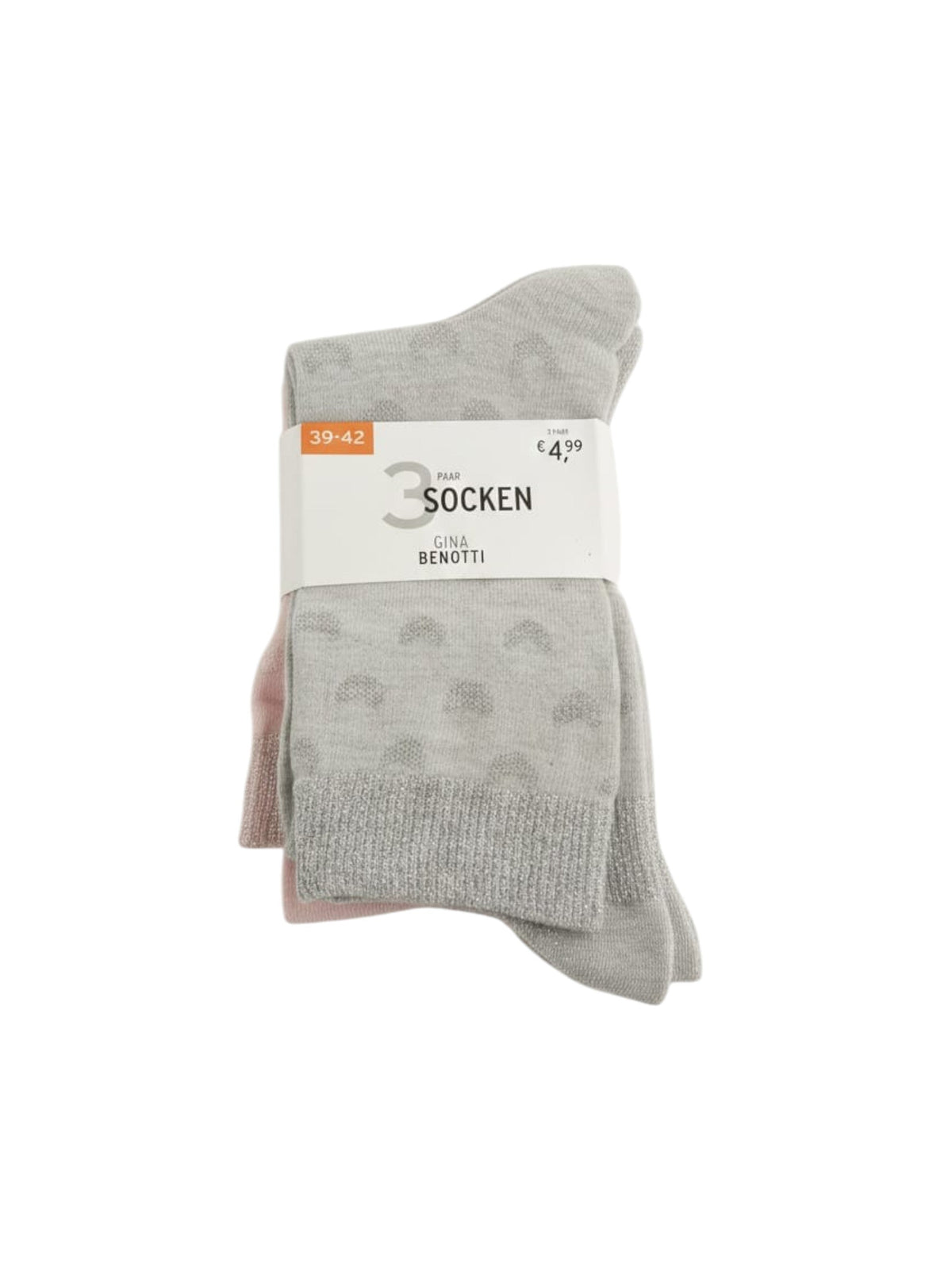 Image for Women's Knitted Socks Set 3Pieces,Pink/Light Grey