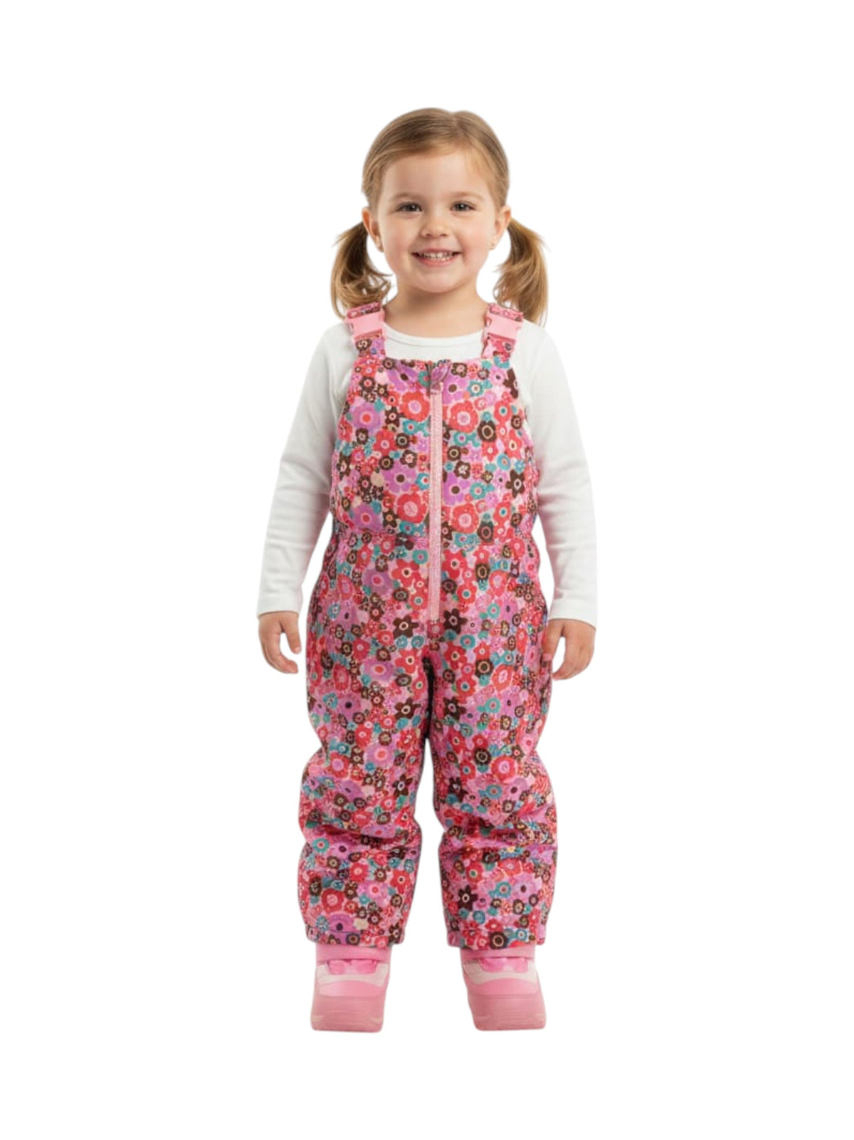 Image for Kid's Gril's Floral Printed WaterProof Ski Suit,Pink