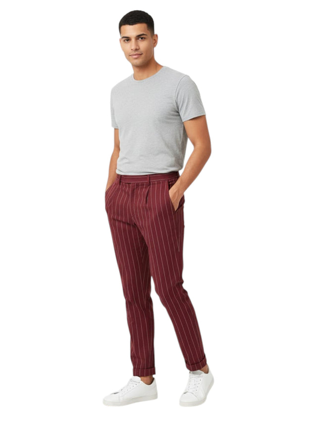 Image for Men's Striped Classic Pant,Red