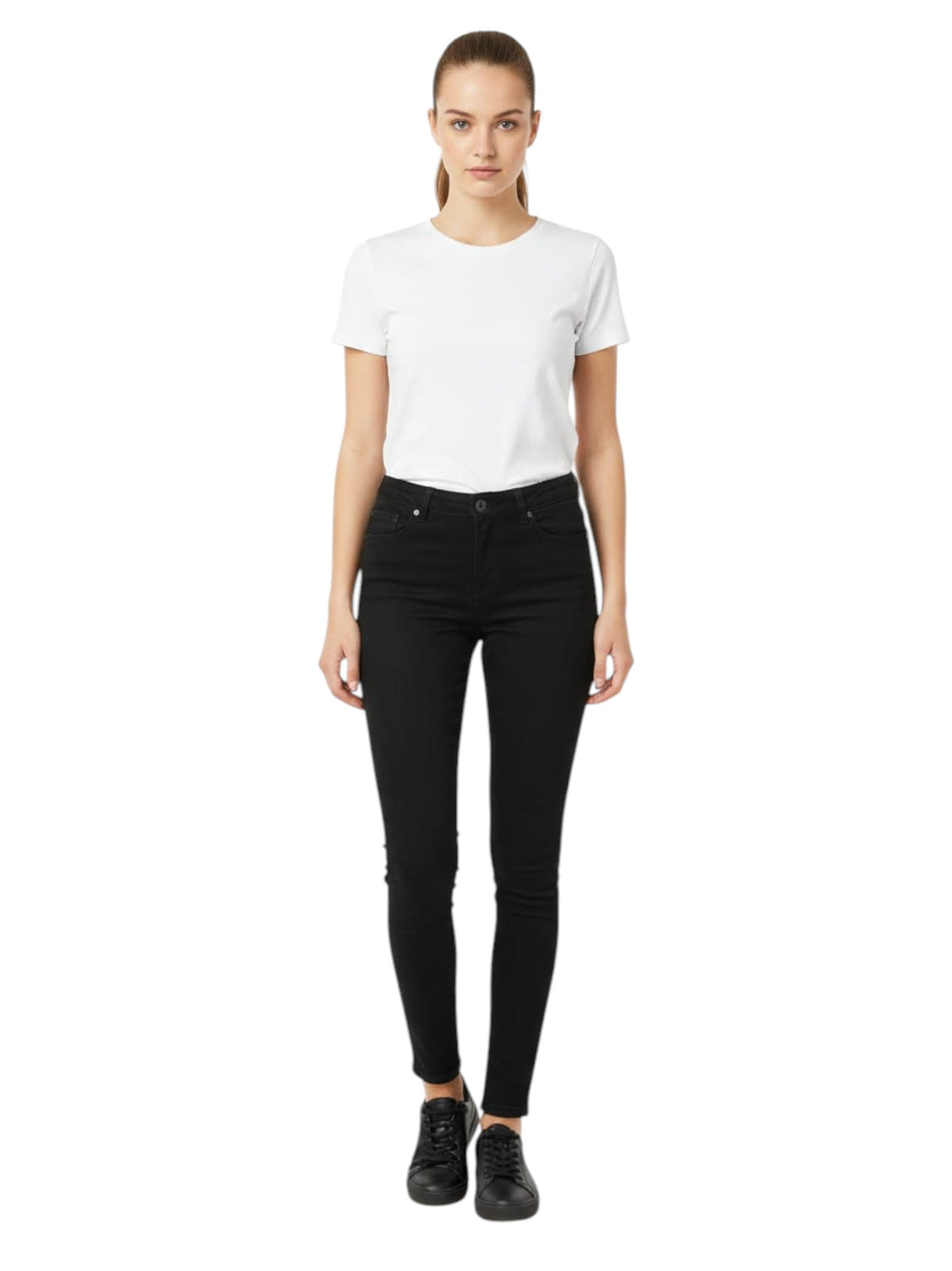 Image for Women's Plain Solid Jeans,Black