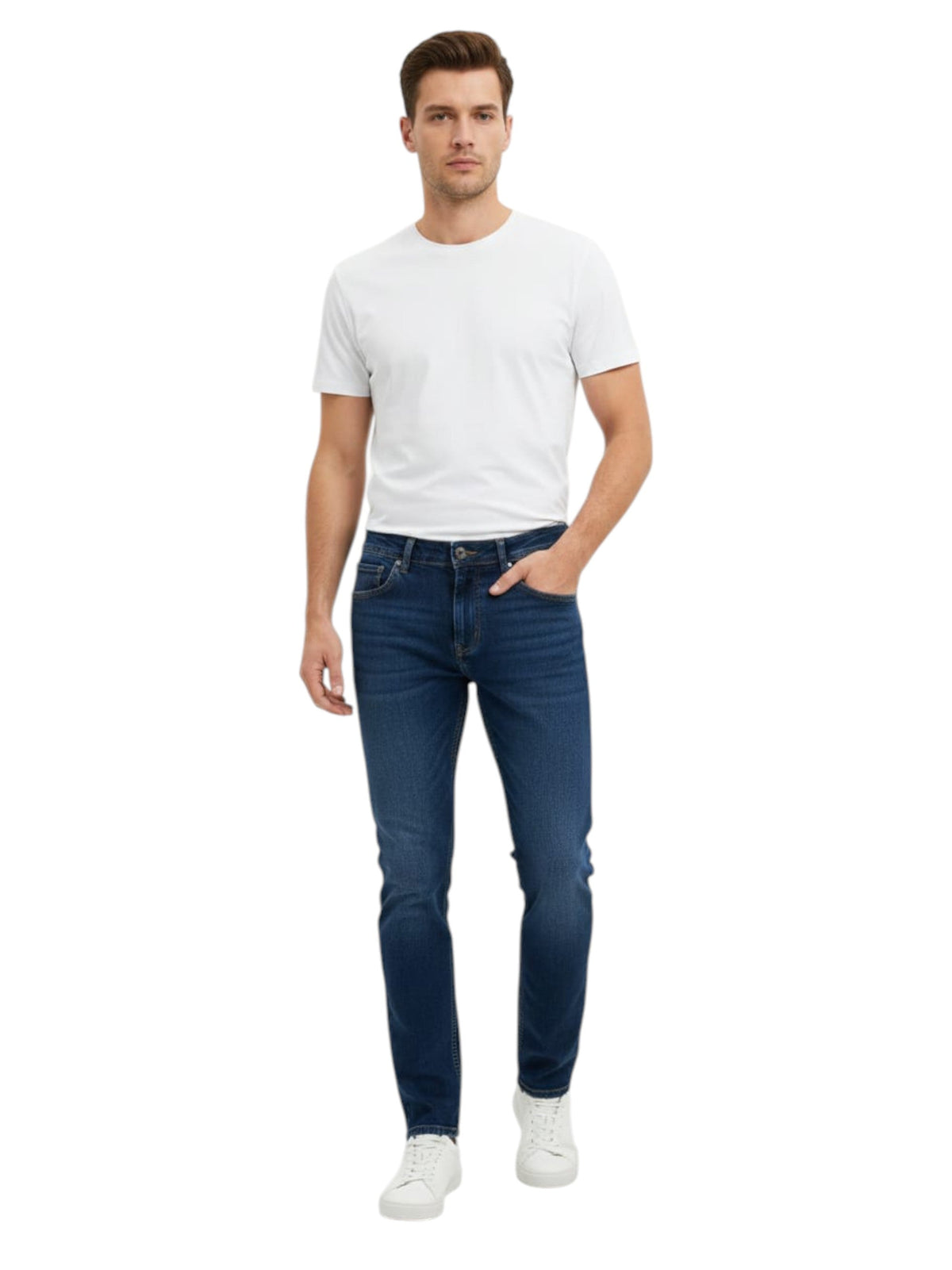 Image for Men's Plain Solid Jeans,Blue