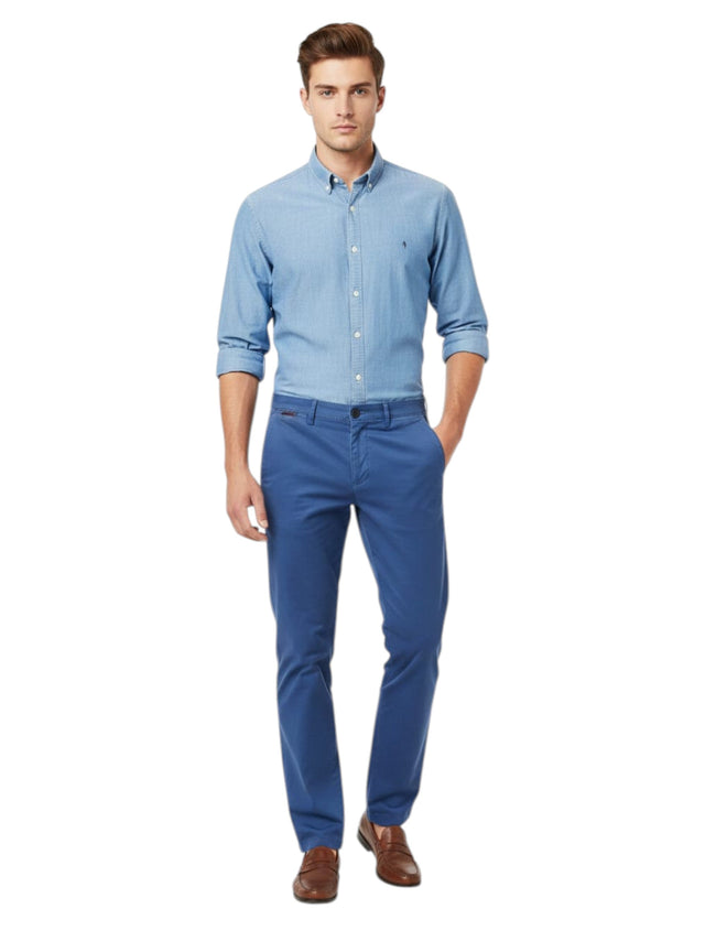 Image for Men's Plain Solid Classic Pant,Light Blue