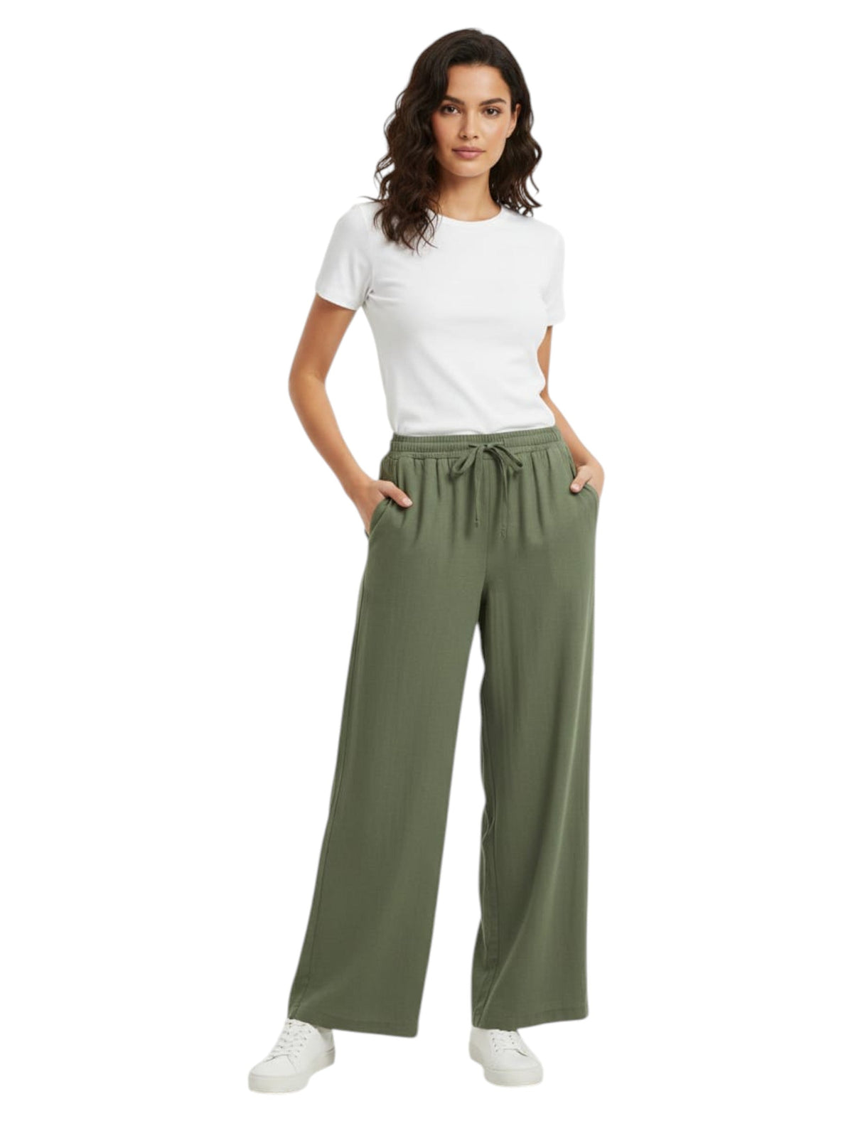 Image for Women's Plain Solid Pant,Olive