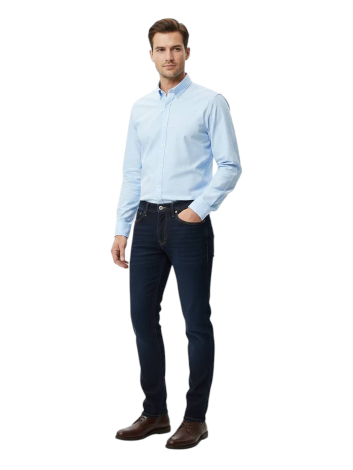 Image for Men's Plain Solid Jeans,Navy