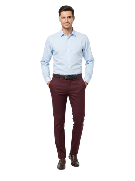 Image for Men's Plain Solid Classic Pant,Burgundy