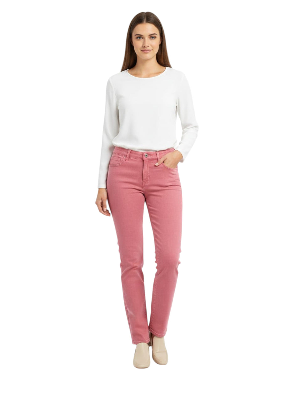 Image for Women's Plain Solid Jeans,Pink