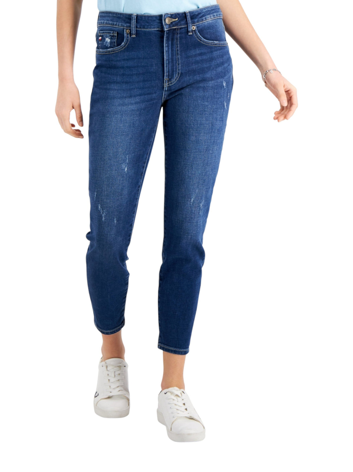 Image for Women's Washed Ripped Jeans,Blue