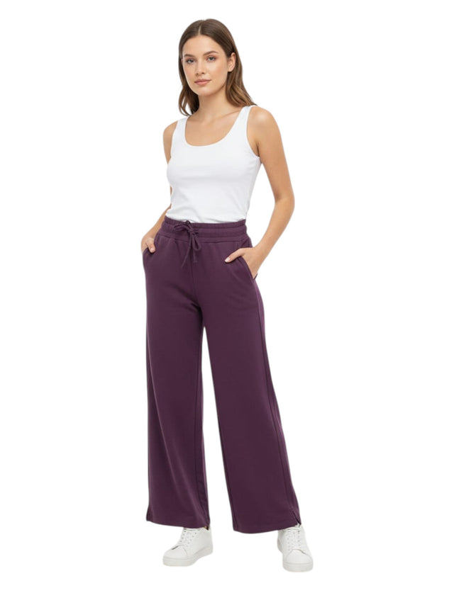 Image for Women's Plain Solid Pant,Dark Purple