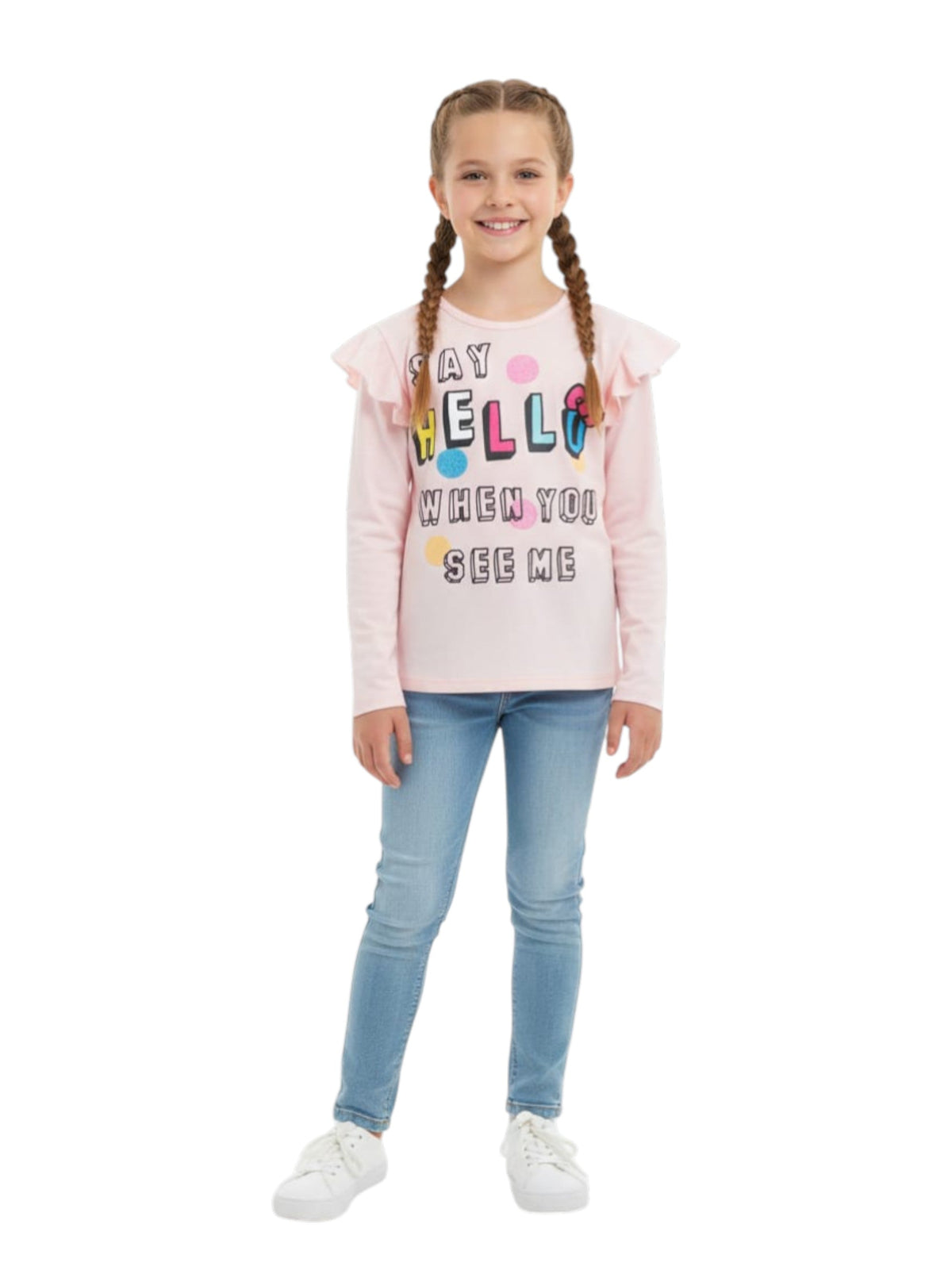 Image for Kids Girl's Printed Top,Light Pink