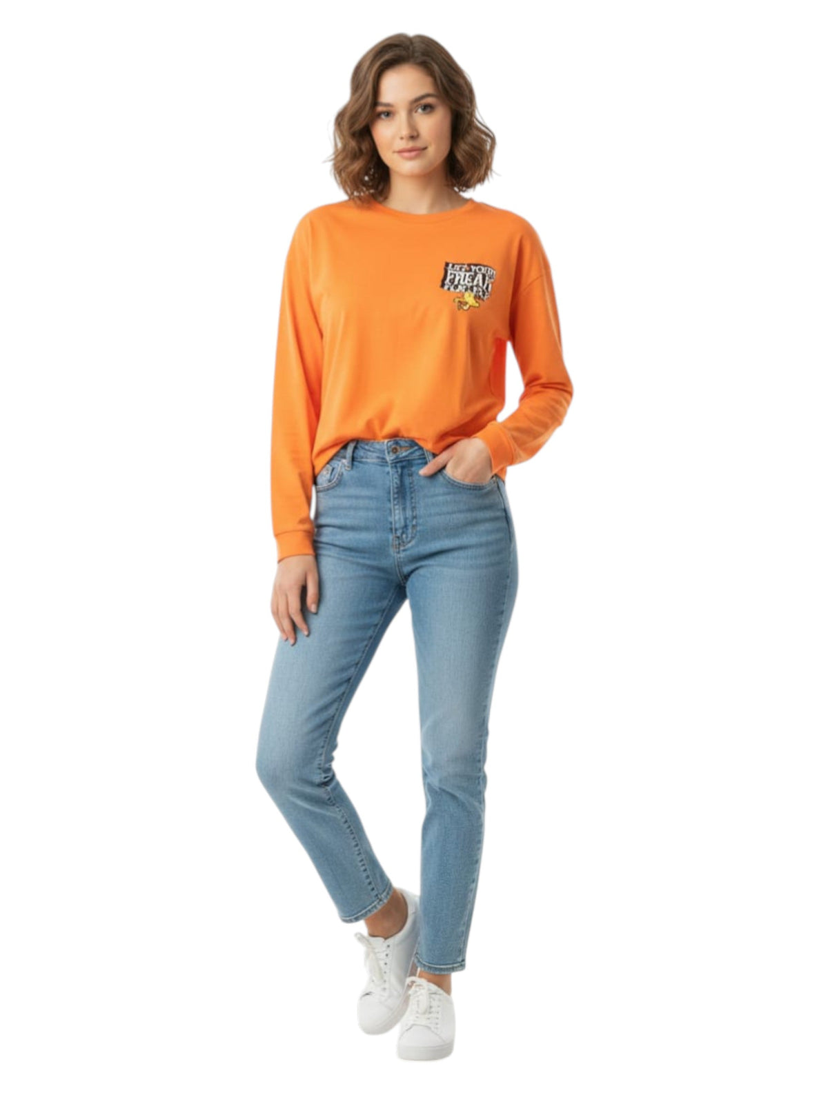 Image for Women's Printed Top,Orange
